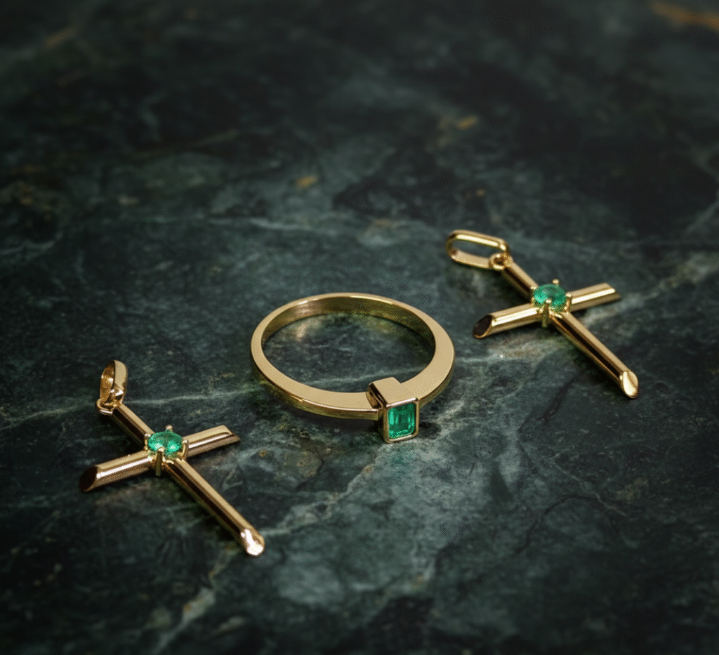 Anillo de esmeralda colombiana certificada en oro 18k - Joyería El Dorado Cali