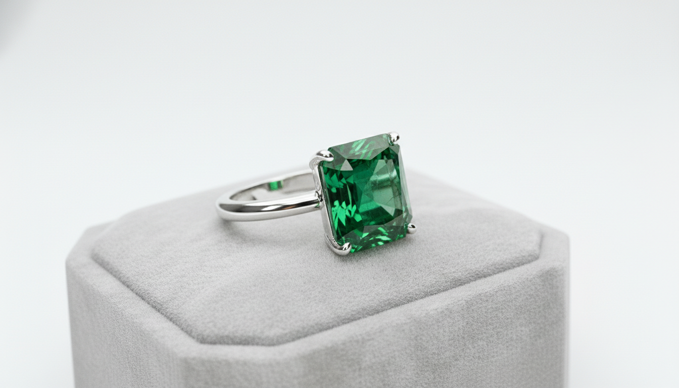 Diseño personalizado de joya única con esmeralda - Orfebrería El Dorado